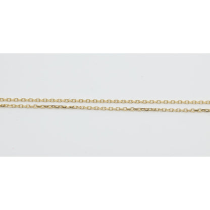 18K Yellow Gold Butterfly Charm Pendant Resizable Cable Link Chain Necklace