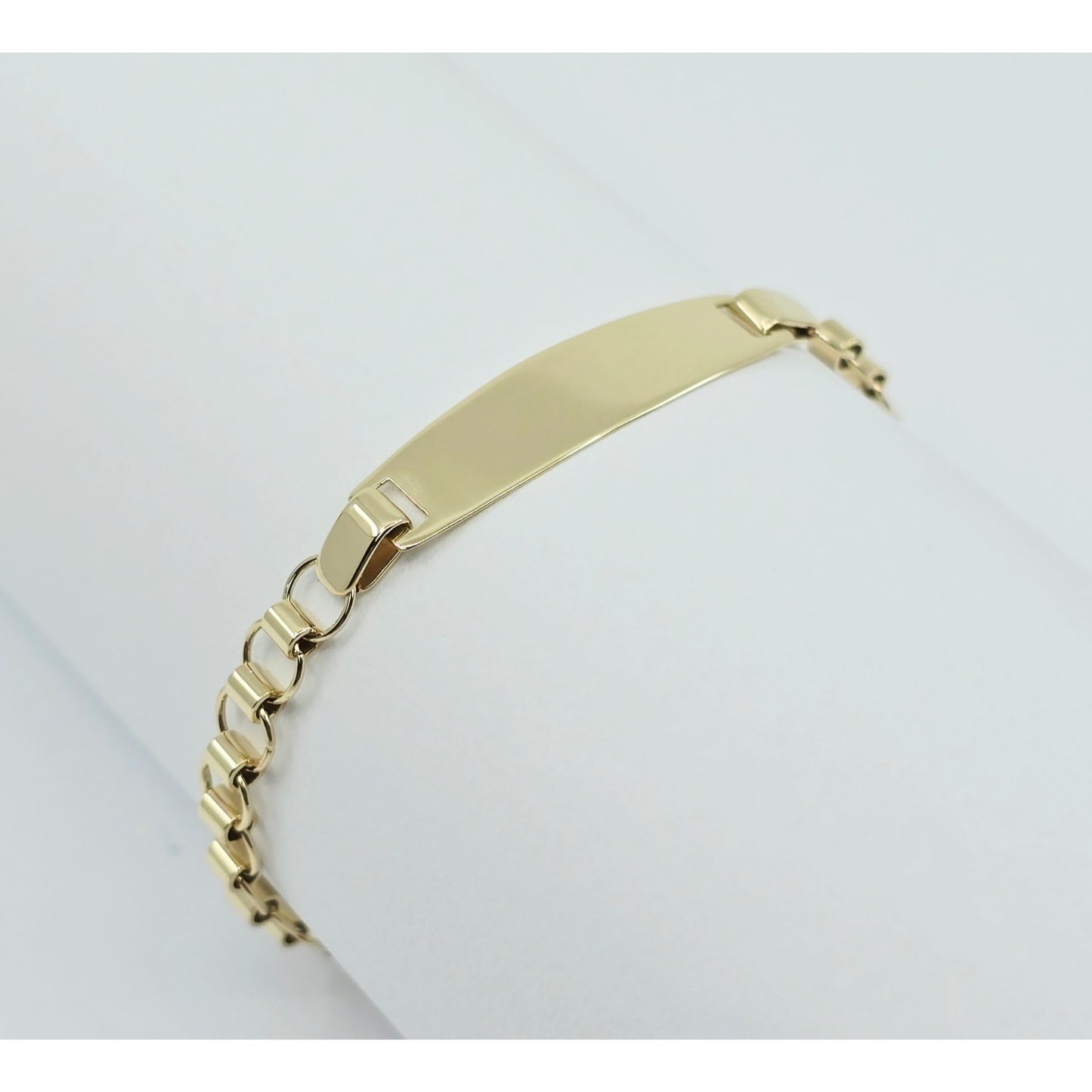 14K Yellow Gold Baby Link ID Bracelet
