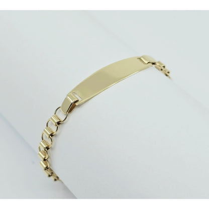 14K Yellow Gold Baby Link ID Bracelet