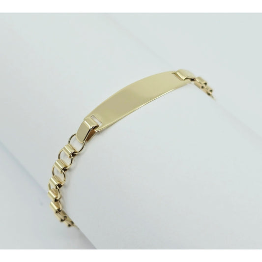 14K Yellow Gold Baby Link ID Bracelet