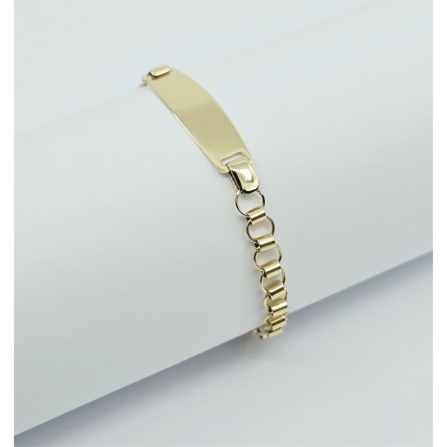 14K Yellow Gold Baby Link ID Bracelet