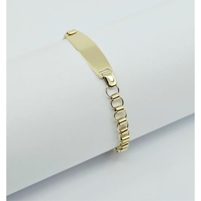 14K Yellow Gold Baby Link ID Bracelet