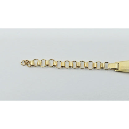 14K Yellow Gold Baby Link ID Bracelet