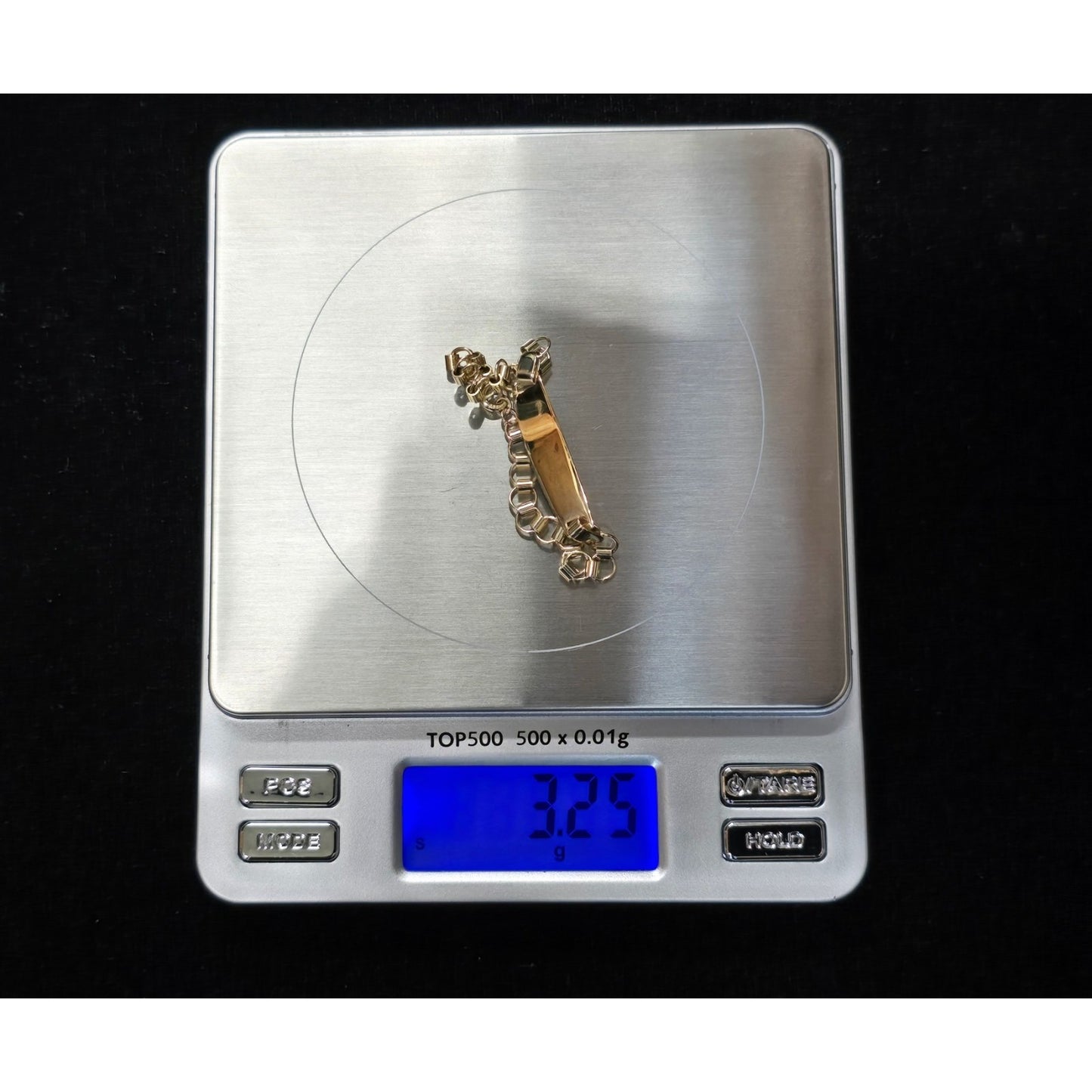 14K Yellow Gold Baby Link ID Bracelet