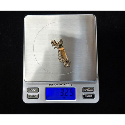 14K Yellow Gold Baby Link ID Bracelet
