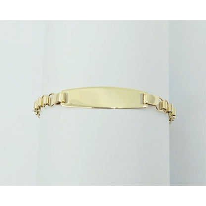 14K Yellow Gold Baby Link ID Bracelet