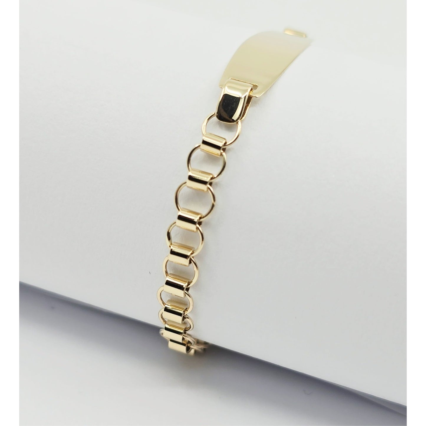 14K Yellow Gold Baby Link ID Bracelet