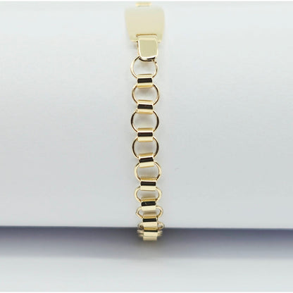 14K Yellow Gold Baby Link ID Bracelet