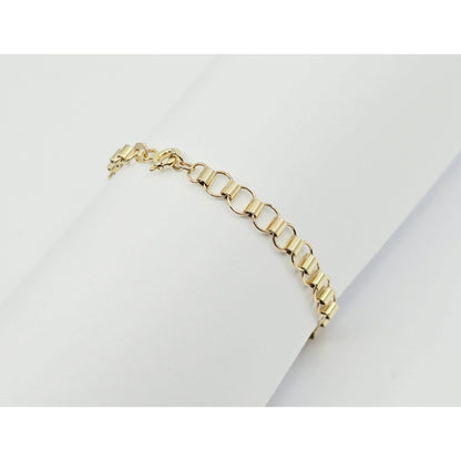 14K Yellow Gold Baby Link ID Bracelet