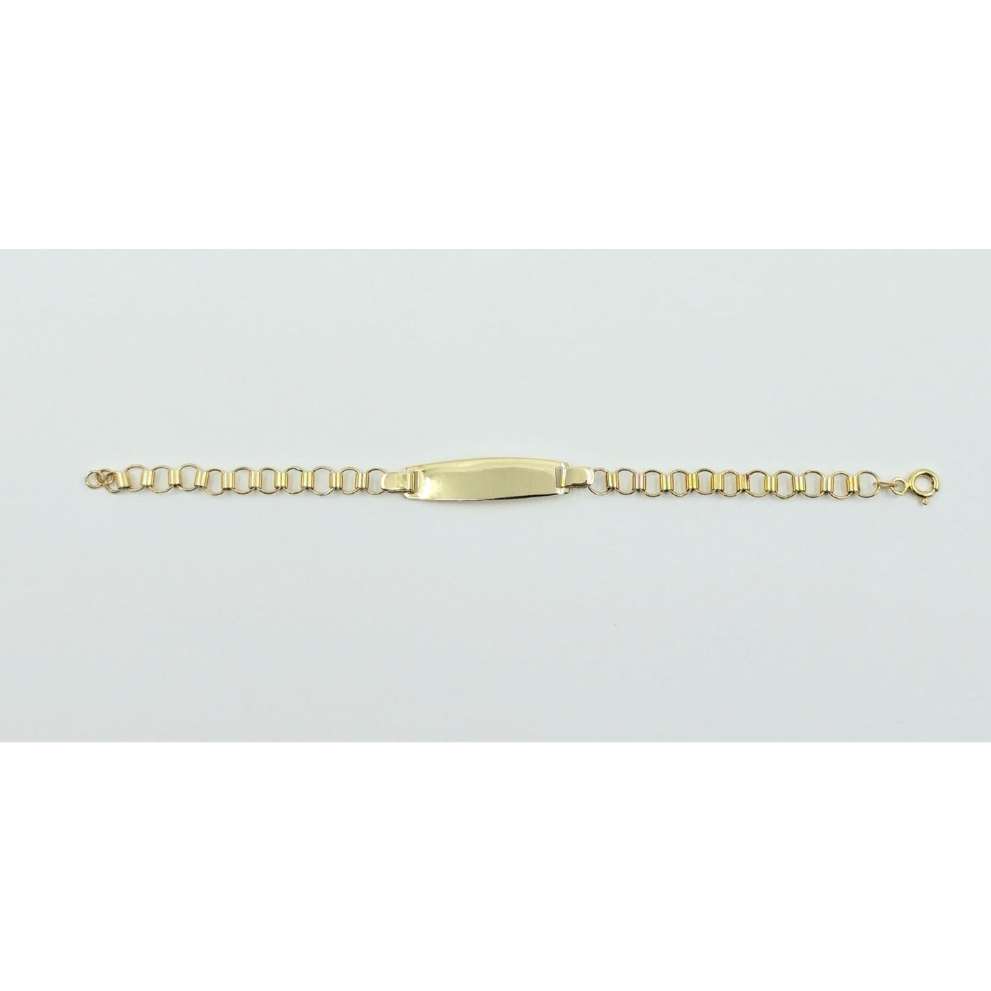 14K Yellow Gold Baby Link ID Bracelet