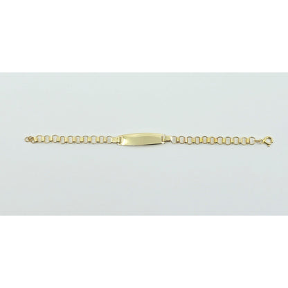 14K Yellow Gold Baby Link ID Bracelet