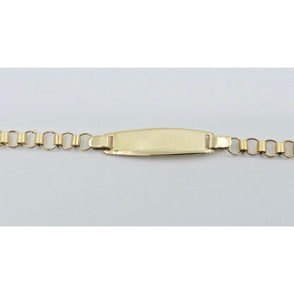 14K Yellow Gold Baby Link ID Bracelet