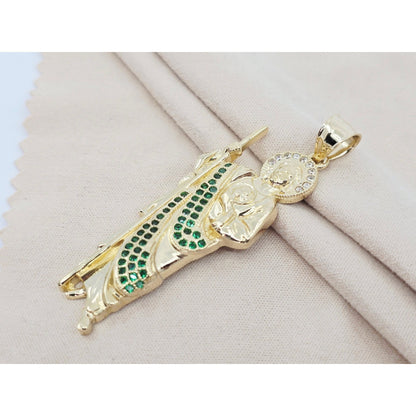 14K Yellow Gold Saint Jude CZ Charm Pendant