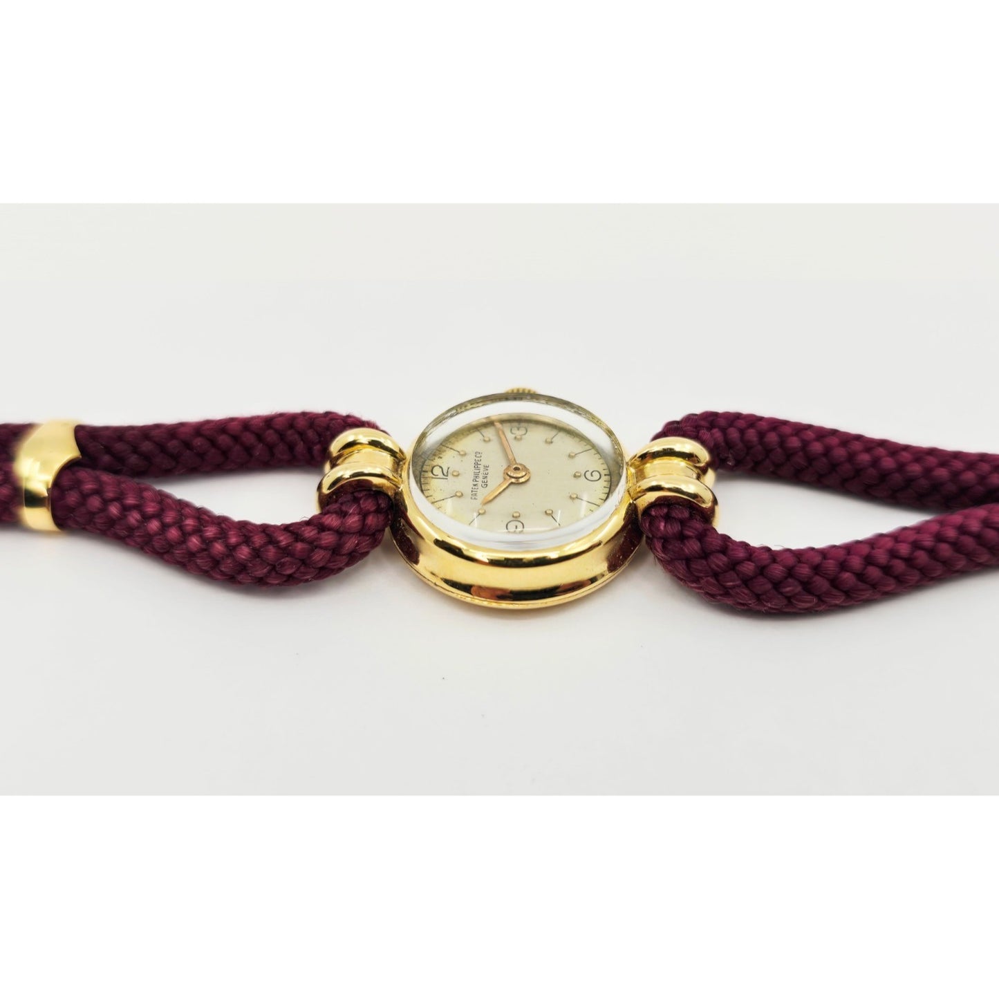 Vintage Patek Philippe 18K Gold Ladies Cocktail Watch Woven Rope Bracelet Swiss