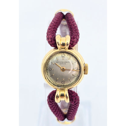 Vintage Patek Philippe 18K Gold Ladies Cocktail Watch Woven Rope Bracelet Swiss