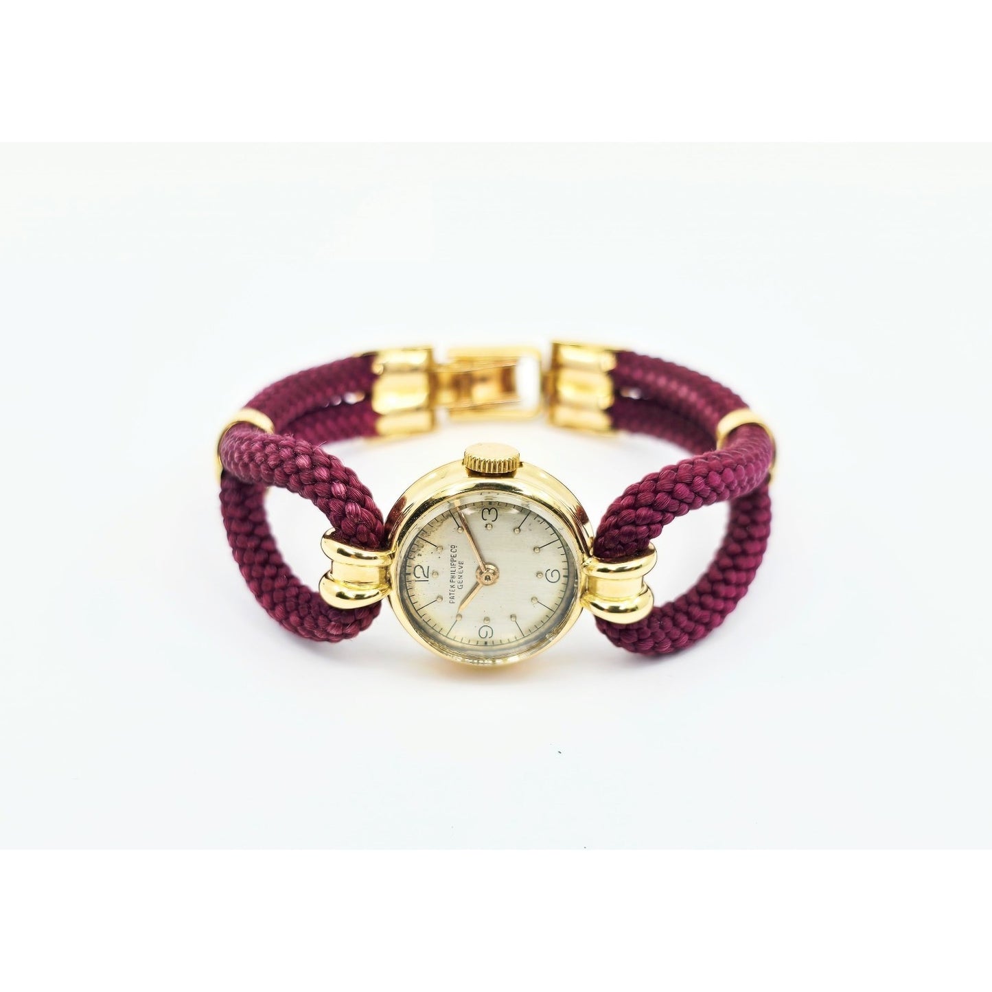 Vintage Patek Philippe 18K Gold Ladies Cocktail Watch Woven Rope Bracelet Swiss