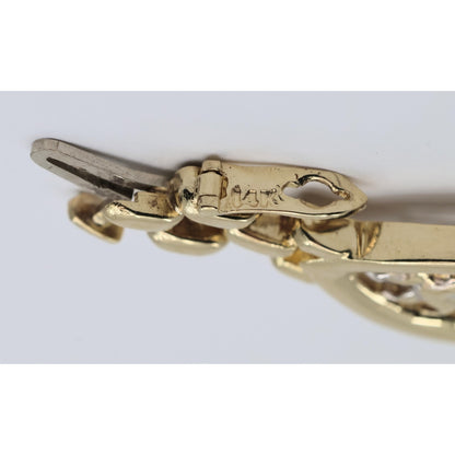 14K Yellow Gold Custom Jaguar Panther Lion Wide Link Bracelet