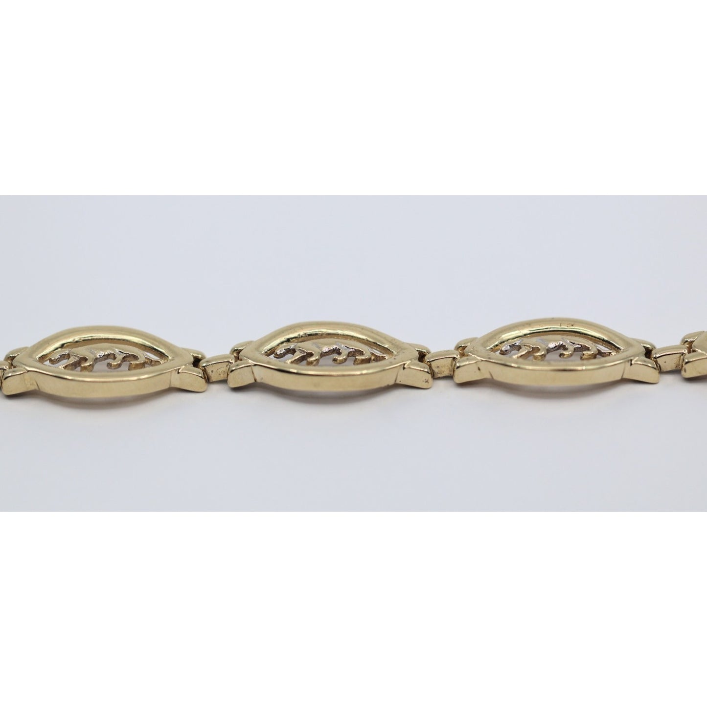 14K Yellow Gold Custom Jaguar Panther Lion Wide Link Bracelet