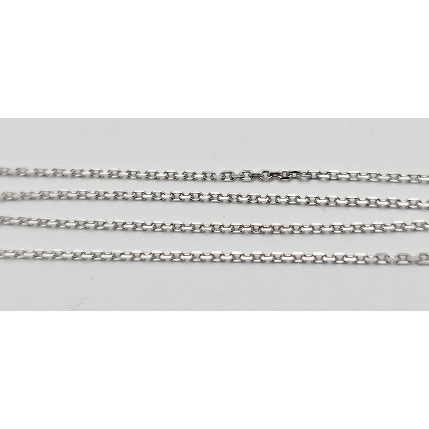 14K White Gold Cable Link Chain Necklace & Diamond Spiral Heart Charm Pendant