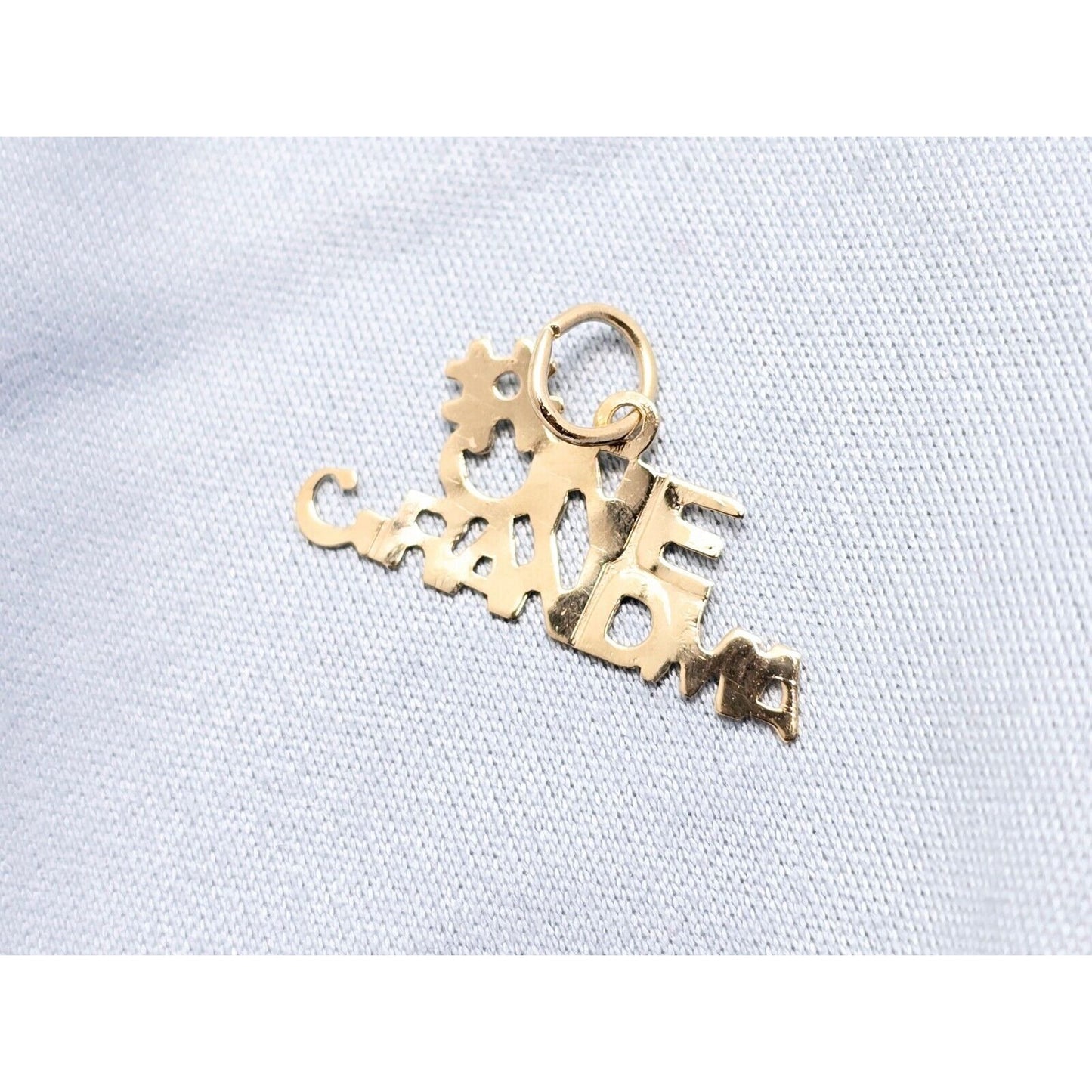 14K Yellow Gold Initial "#One Grandma" Charm Pendant