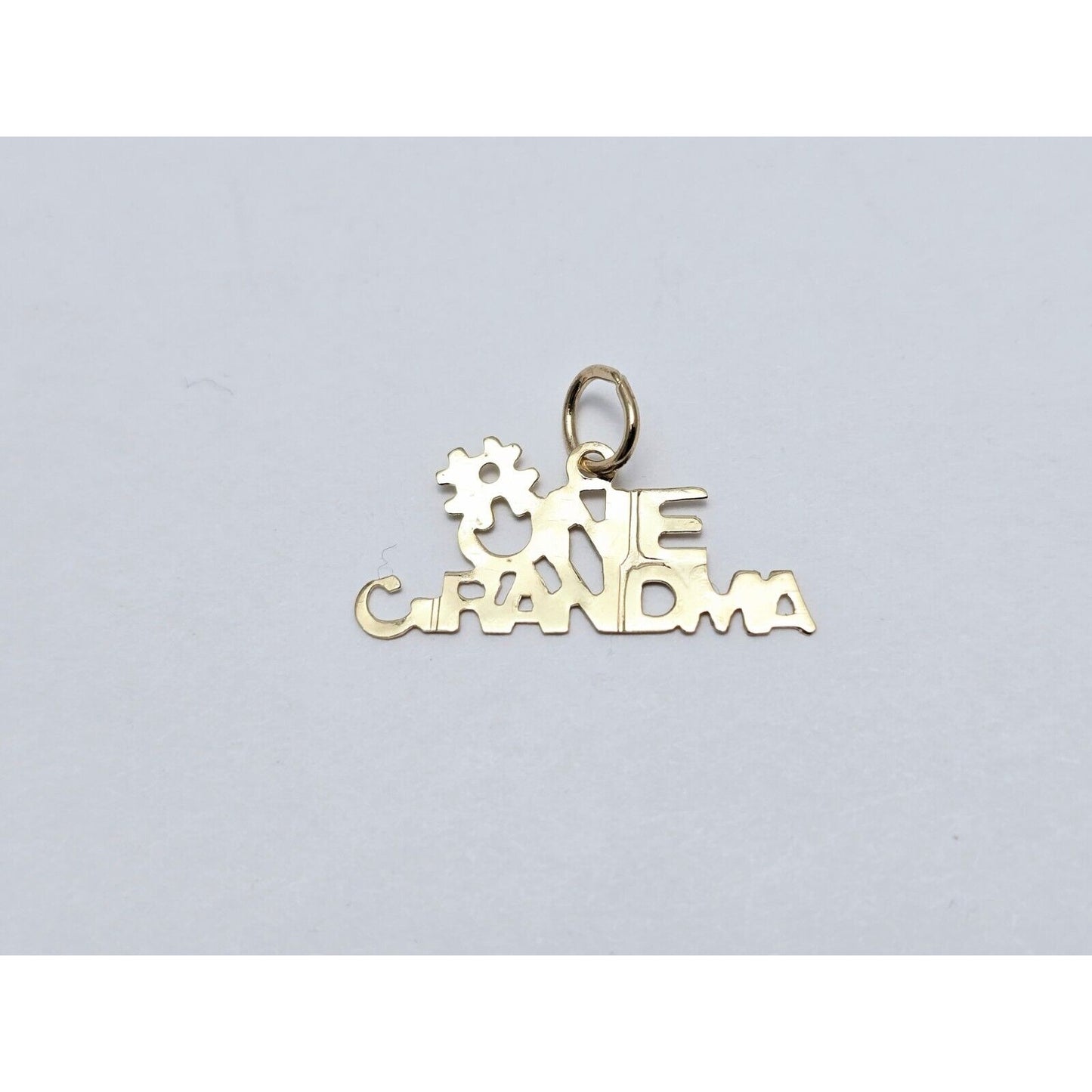 14K Yellow Gold Initial "#One Grandma" Charm Pendant