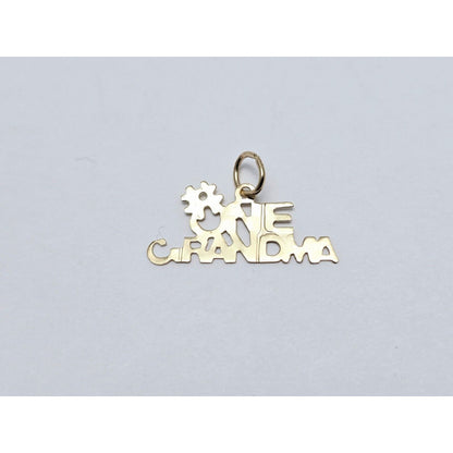 14K Yellow Gold Initial "#One Grandma" Charm Pendant