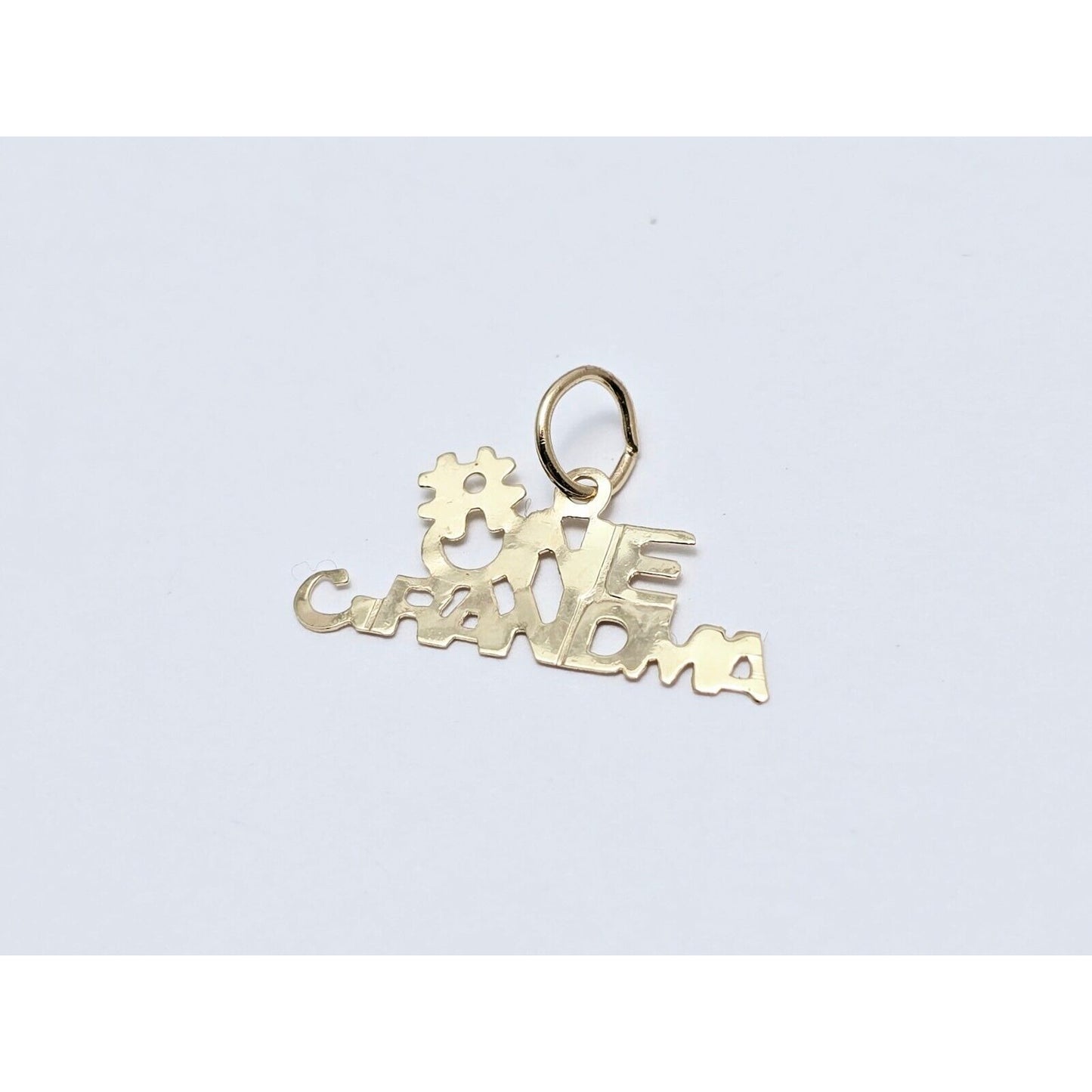 14K Yellow Gold Initial "#One Grandma" Charm Pendant