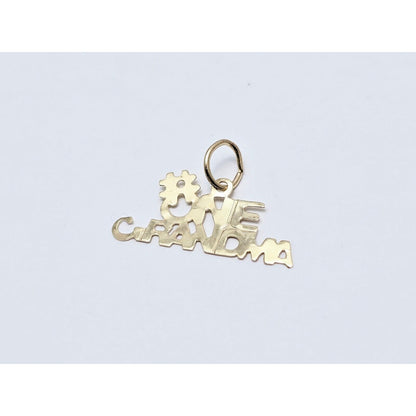 14K Yellow Gold Initial "#One Grandma" Charm Pendant