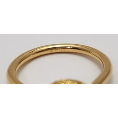 18K Yellow Gold Diamond Cut Pearl Ring