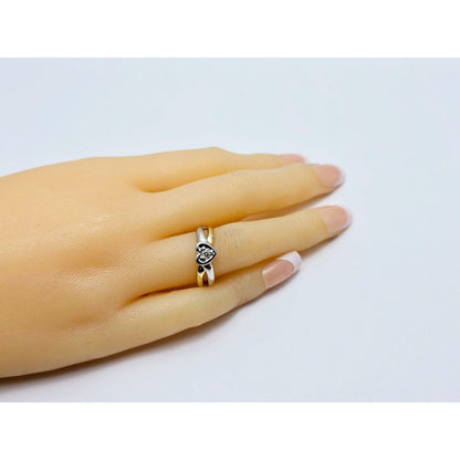 14K Two Tone Gold Diamond Heart Ring