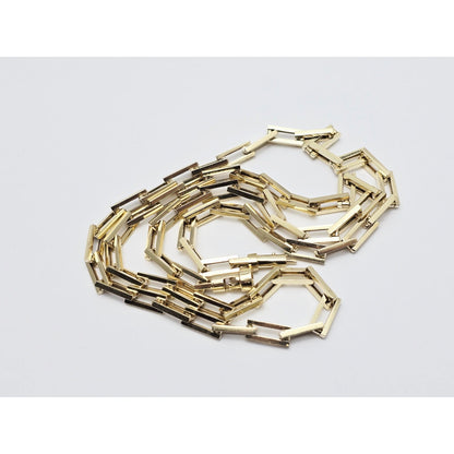 Fancy 14K Yellow Gold Custom Link Chain Necklace