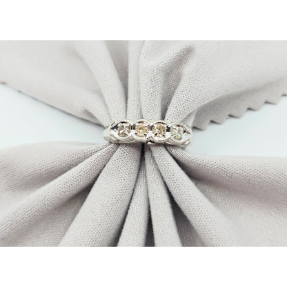 14K White Gold 4 Stone Old Cut Diamond Ring