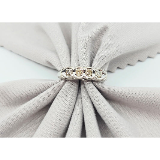 14K White Gold 4 Stone Old Cut Diamond Ring