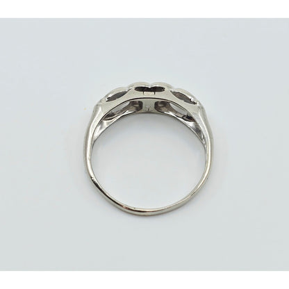 14K White Gold 4 Stone Old Cut Diamond Ring