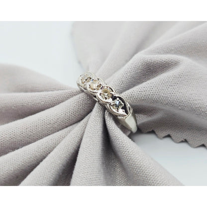 14K White Gold 4 Stone Old Cut Diamond Ring