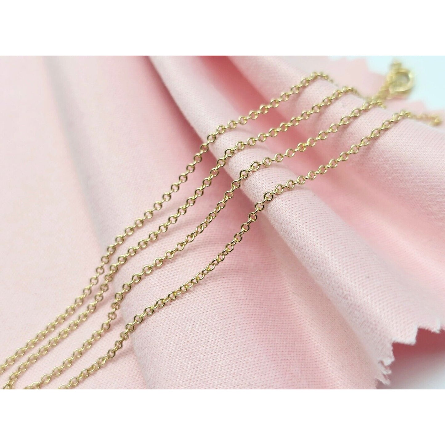 Thin 10K Yellow Gold Cable Link Chain Necklace