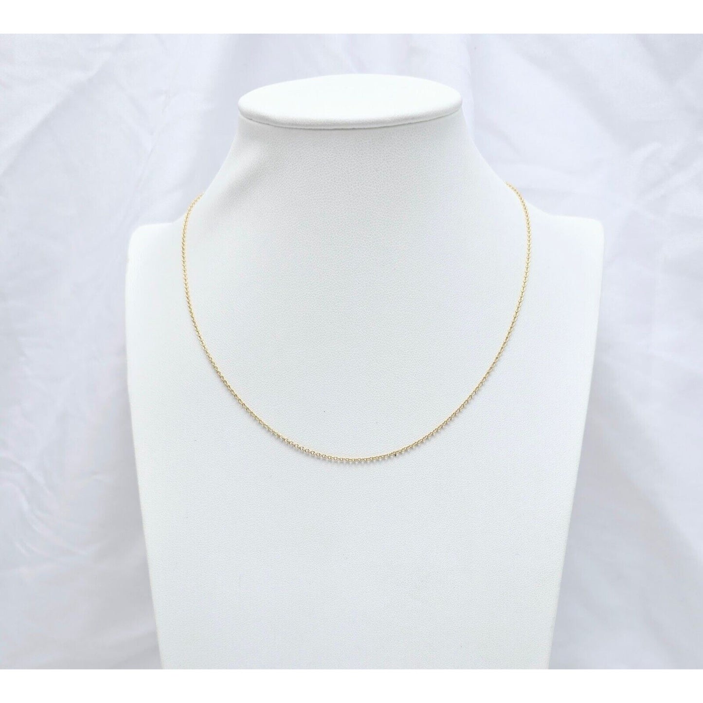 Thin 10K Yellow Gold Cable Link Chain Necklace