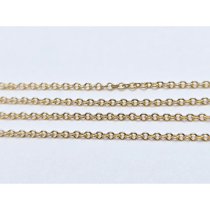 Thin 10K Yellow Gold Cable Link Chain Necklace