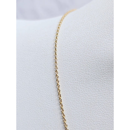 Thin 10K Yellow Gold Cable Link Chain Necklace