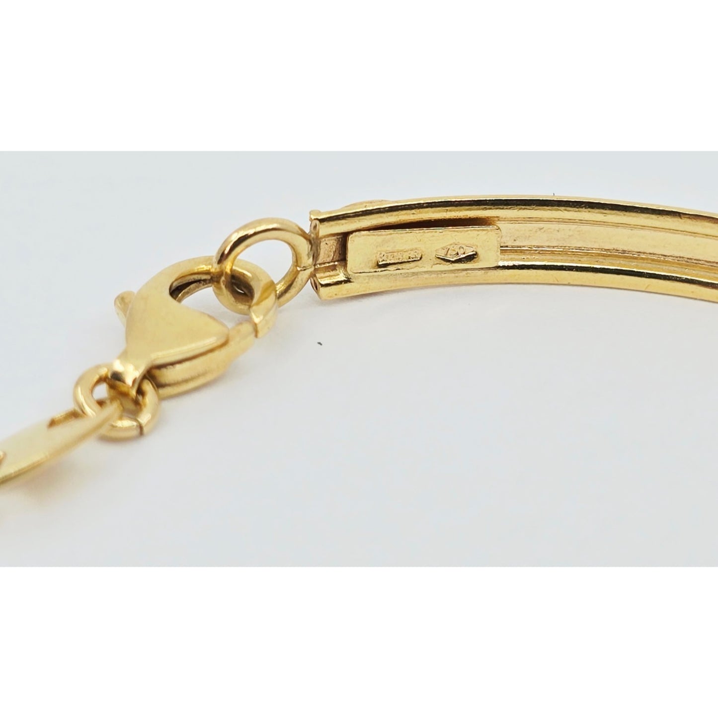 18K Yellow Gold Lucky Elephant, Dolphin Bangle & Link Bracelet