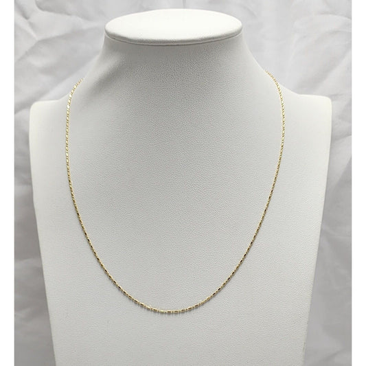 14K Yellow Gold Bead Ball Link Chain Necklace