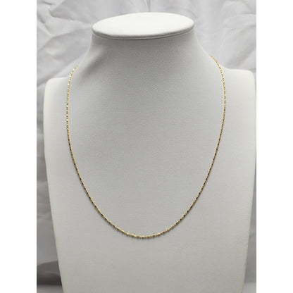 14K Yellow Gold Bead Ball Link Chain Necklace