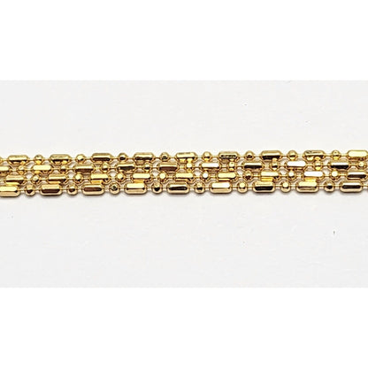 14K Yellow Gold Bead Ball Link Chain Necklace