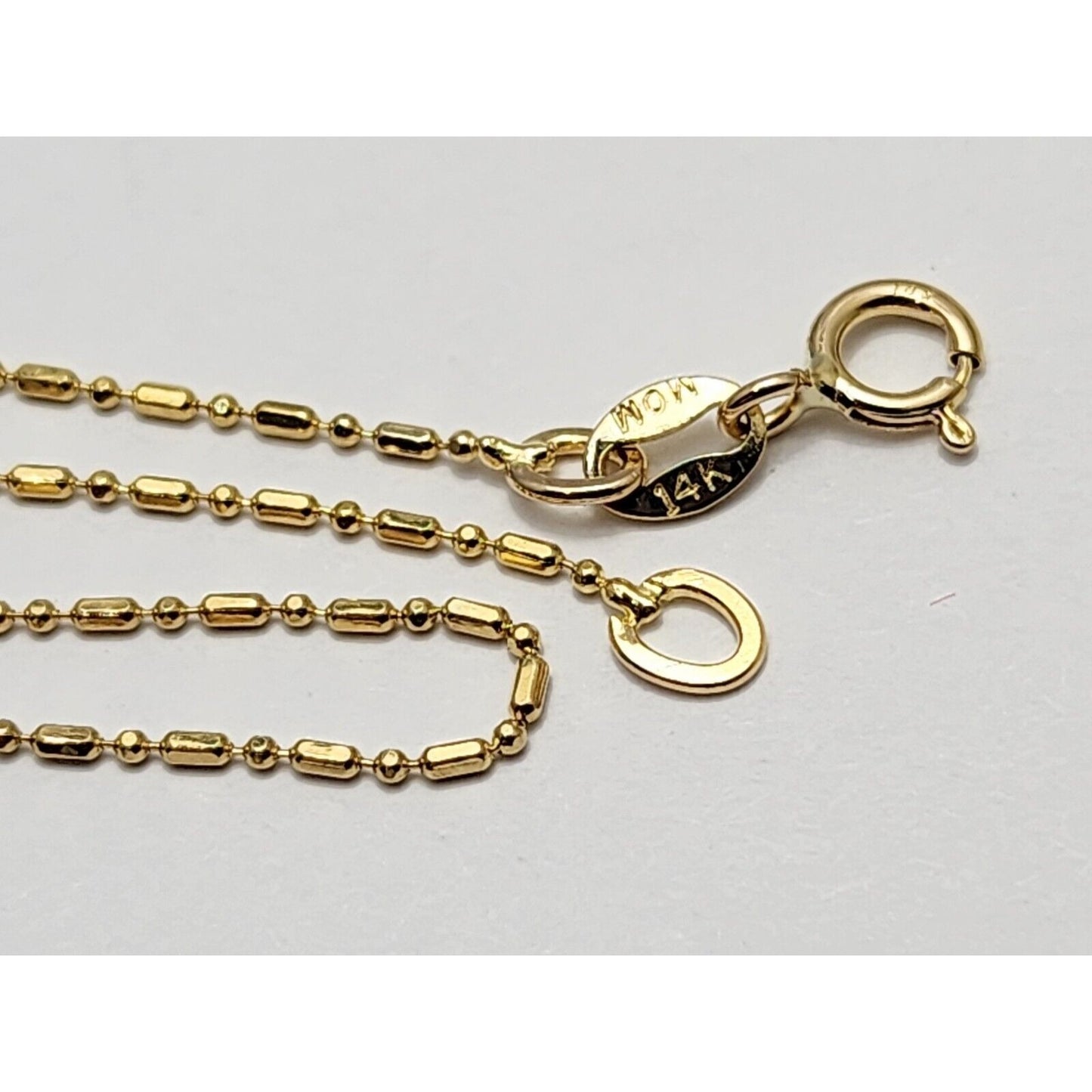 14K Yellow Gold Bead Ball Link Chain Necklace