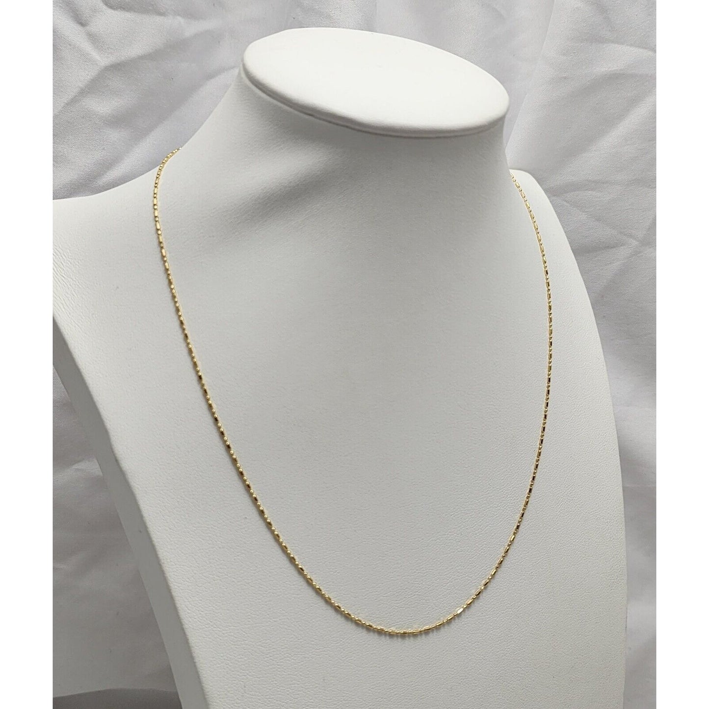 14K Yellow Gold Bead Ball Link Chain Necklace