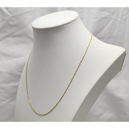 14K Yellow Gold Bead Ball Link Chain Necklace