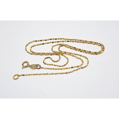 14K Yellow Gold Bead Ball Link Chain Necklace