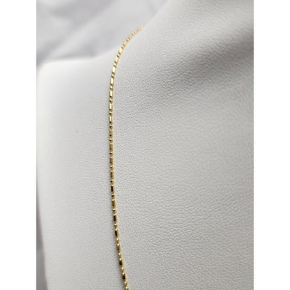 14K Yellow Gold Bead Ball Link Chain Necklace