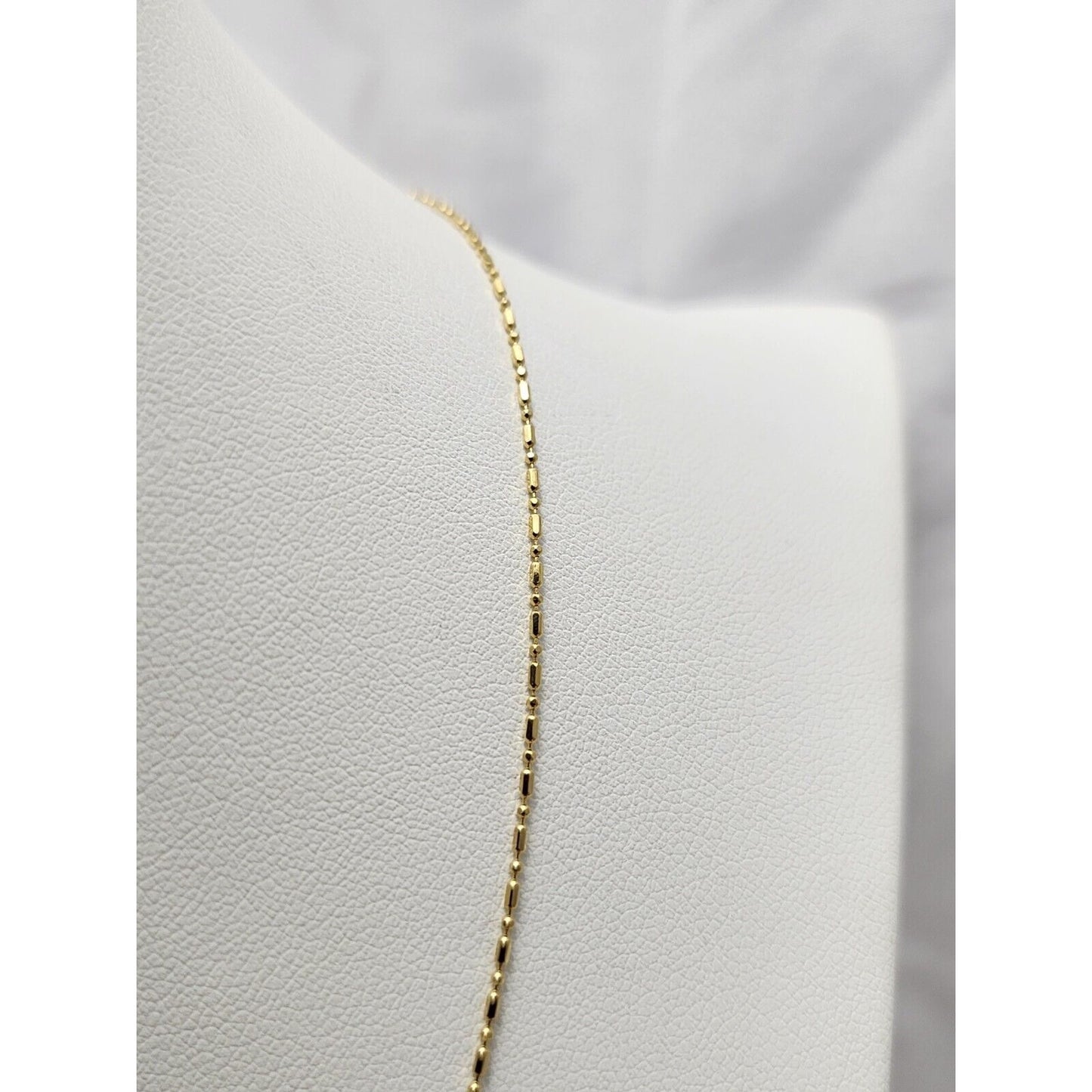 14K Yellow Gold Bead Ball Link Chain Necklace