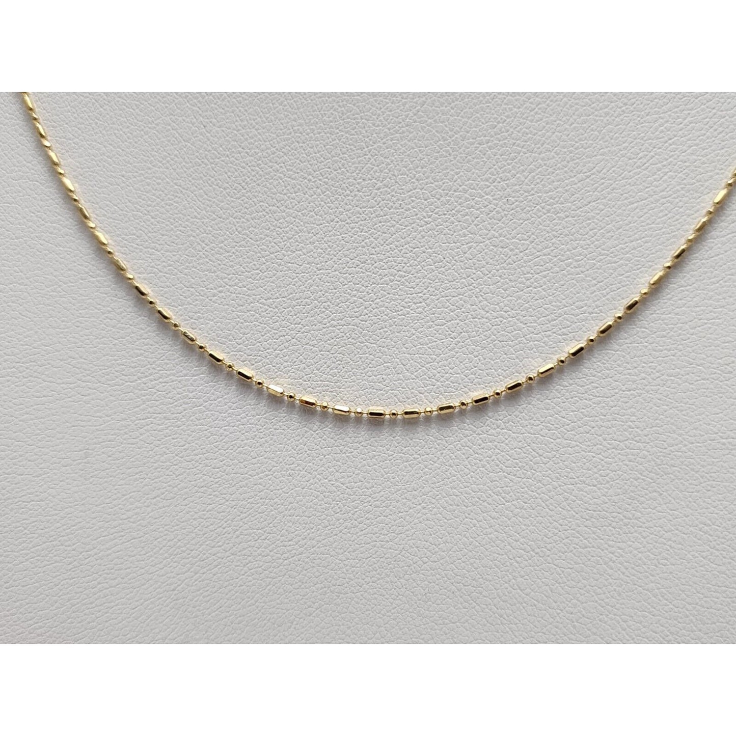 14K Yellow Gold Bead Ball Link Chain Necklace